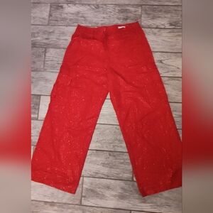 Source Unknown Sparkling Red Wide Leg Pants #581
